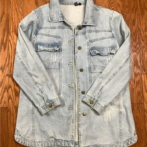 Tanming Women’s Light Blue Denim Jacket